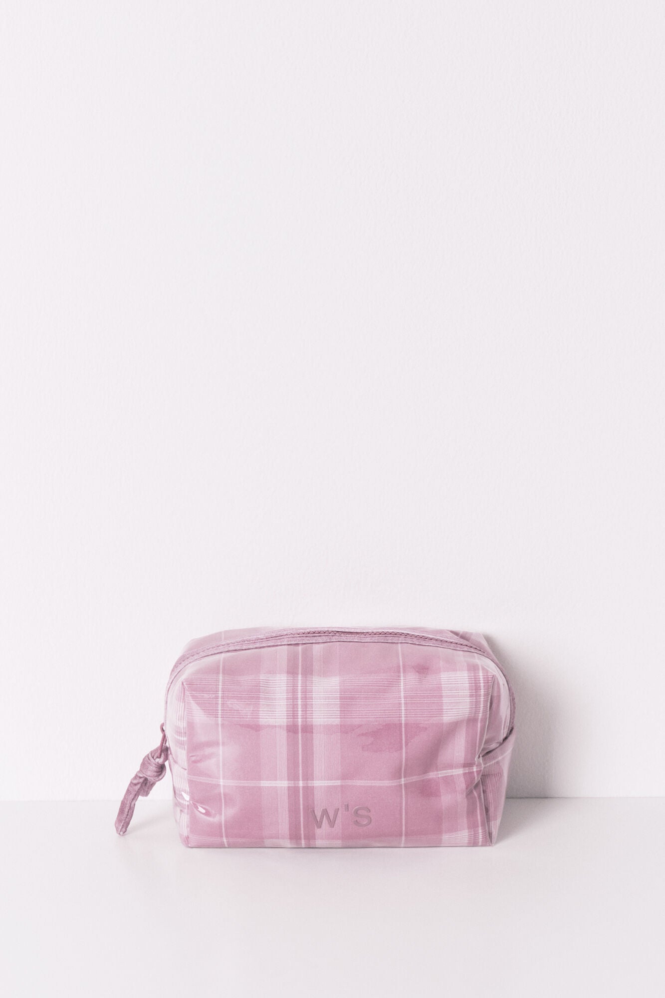 Women Secret_Pink_Medium Pink Checkered Print Vanity Case_4842005_73_01