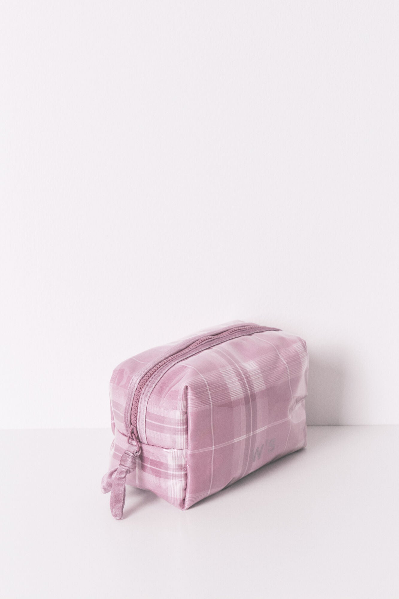 Women Secret_Pink_Medium Pink Checkered Print Vanity Case_4842005_73_03