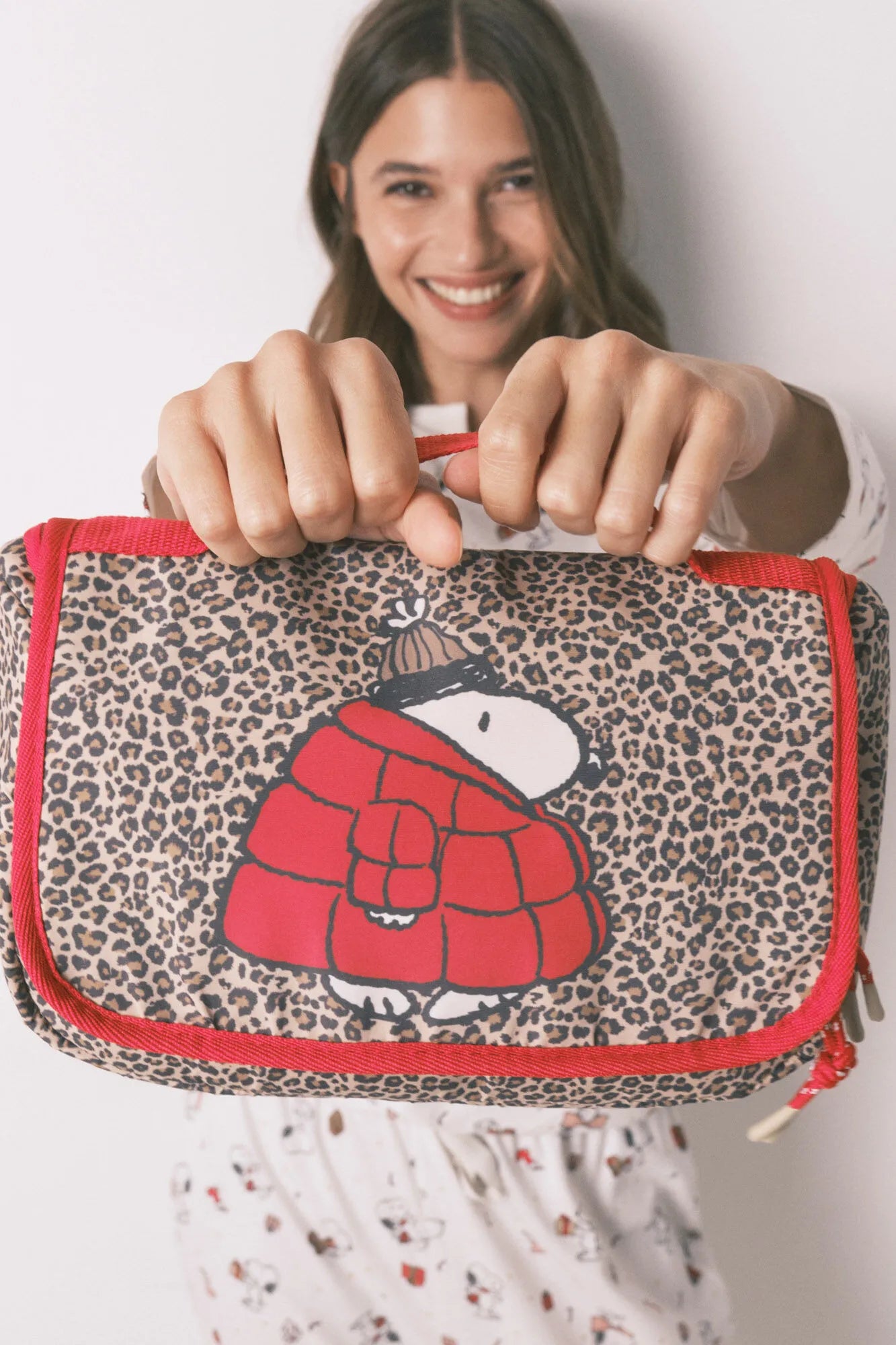 Women Secret_Brown Print_Medium Vanity Case with Snoopy Animal Print Hanger_4842051_39_07