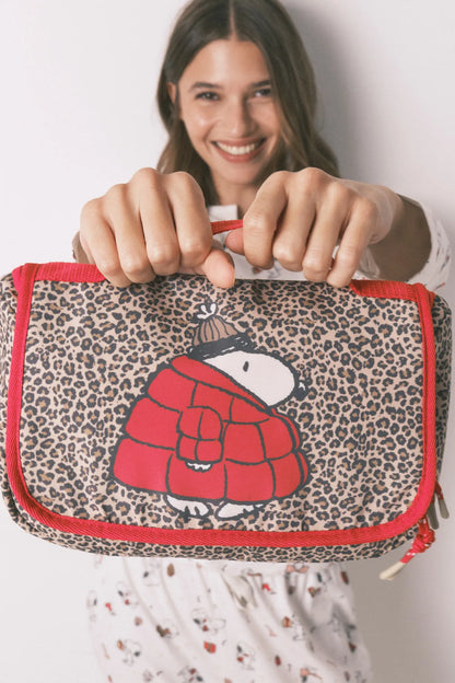 Women Secret_Brown Print_Medium Vanity Case with Snoopy Animal Print Hanger_4842051_39_07