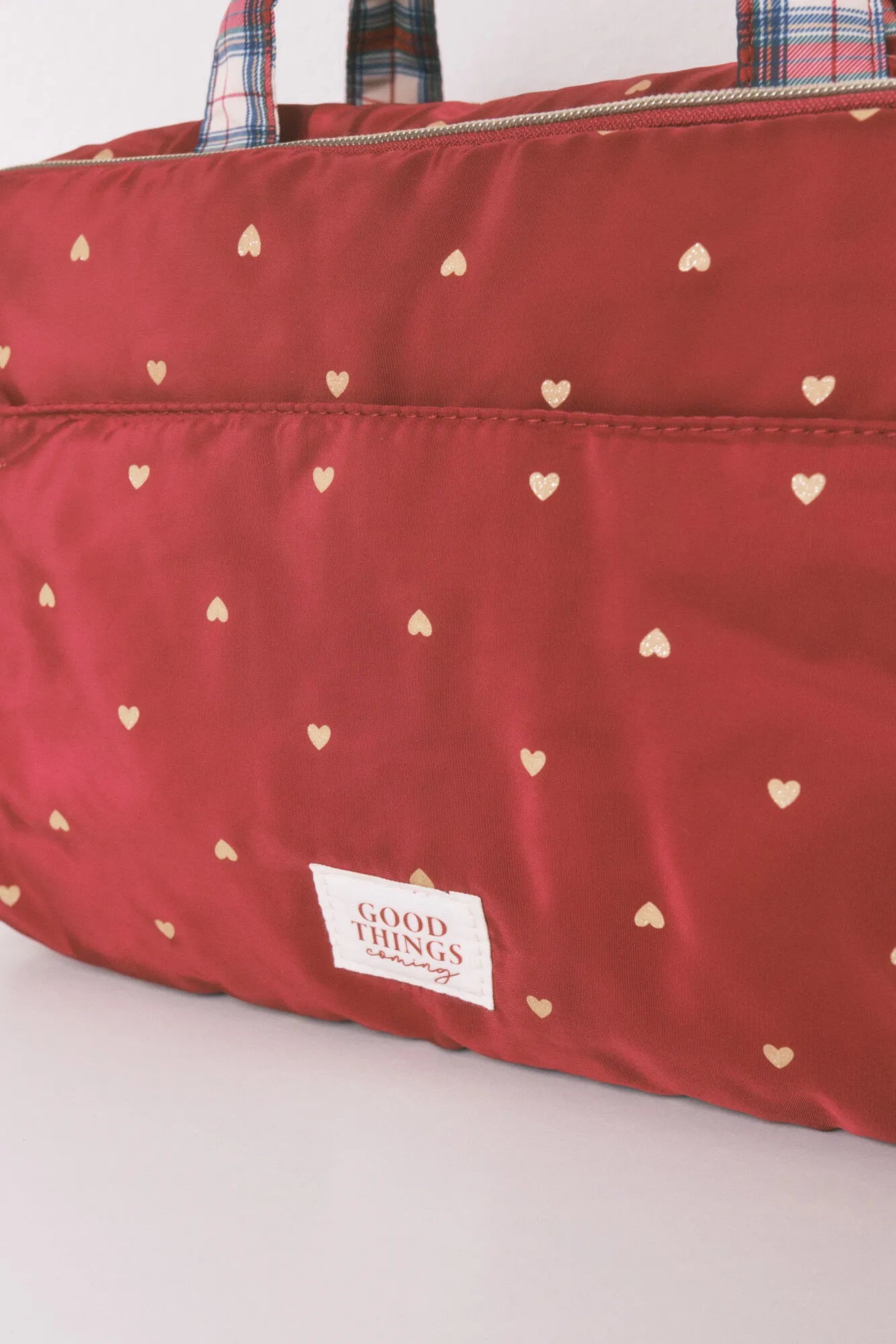 Women Secret_Red_Large Red Nylon Vanity Case with Heart Print_4842057_61_05