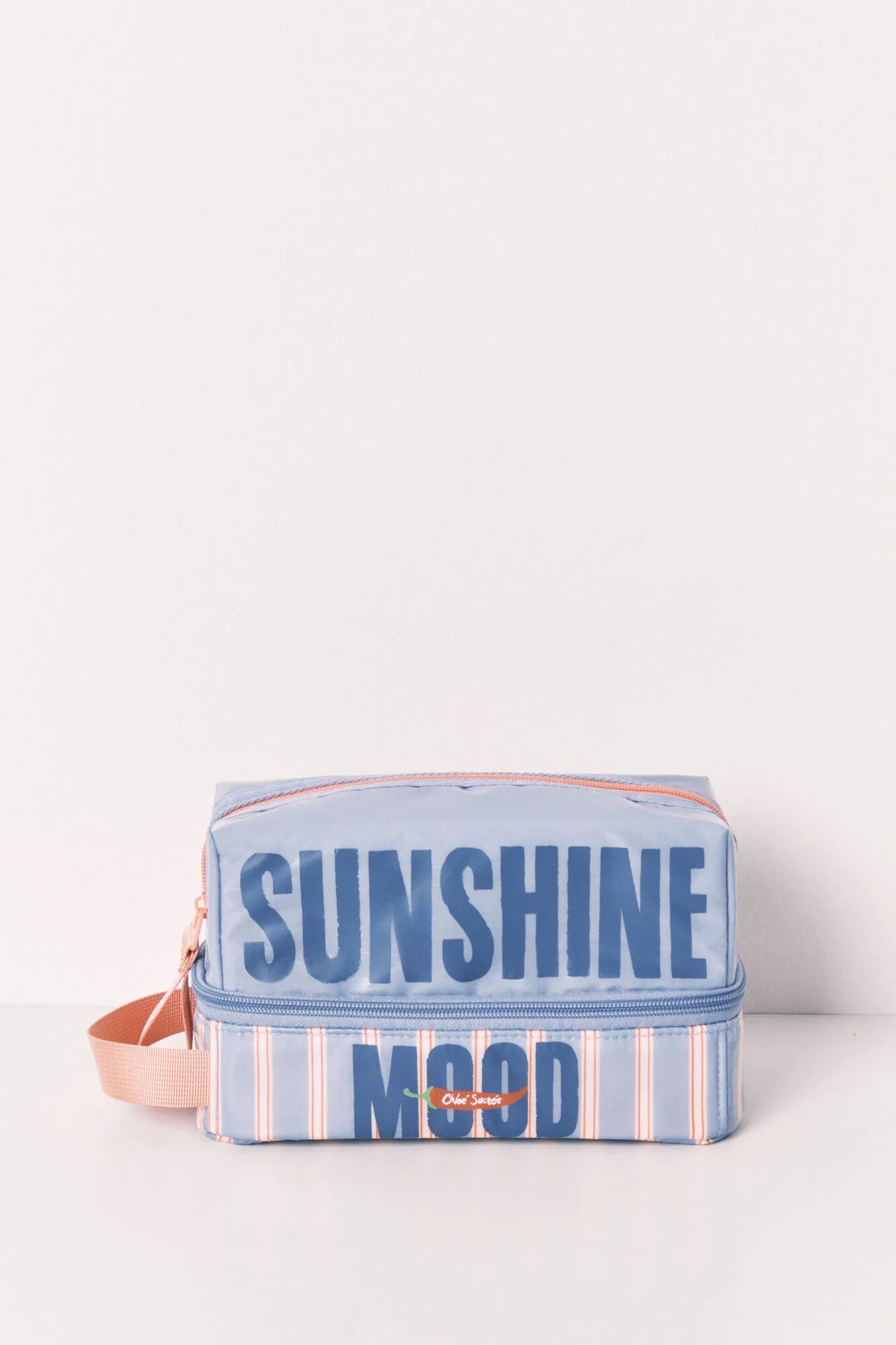 Women Secret Light Blue Women Striped Waterproof Medium Vanity Case SKU: 4843044_16 Image 02