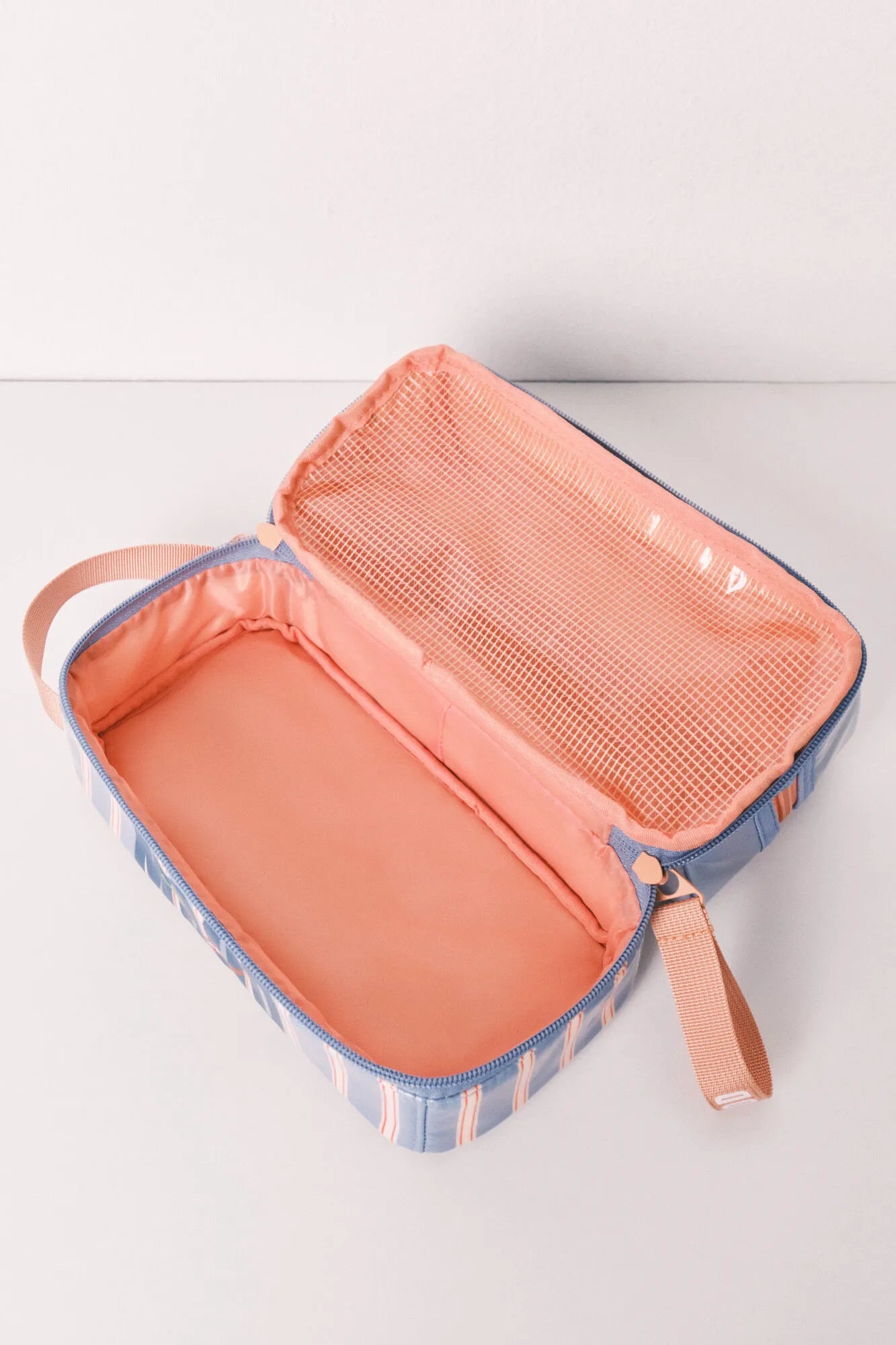 Women Secret Light Blue Women Striped Waterproof Medium Vanity Case SKU: 4843044_16 Image 06