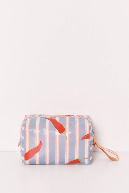 Women Secret Light Blue Women Striped Waterproof Small Vanity Case SKU: 4843046_16 Image 05