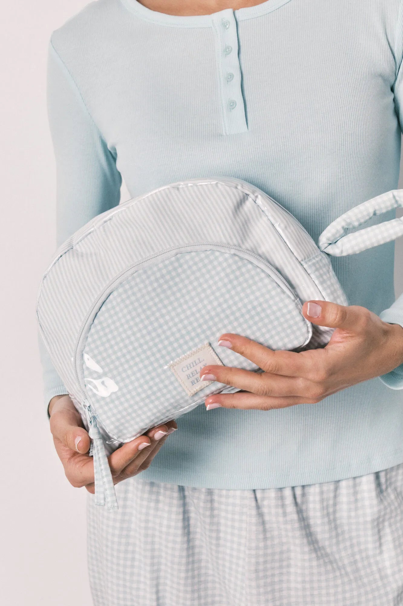 Women Secret Green Women Green Quilted Plaid and Striped Vanity Case SKU: 4843051_28 Image 01