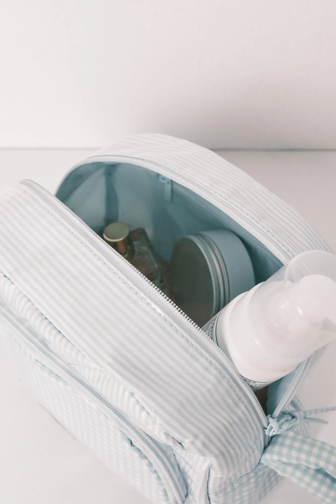 Women Secret Green Women Green Quilted Plaid and Striped Vanity Case SKU: 4843051_28 Image 05