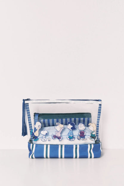 Women Secret Multicoloured Women 3-Pack Striped Vanity Cases Snoopy SKU: 4843053_98 Image 01