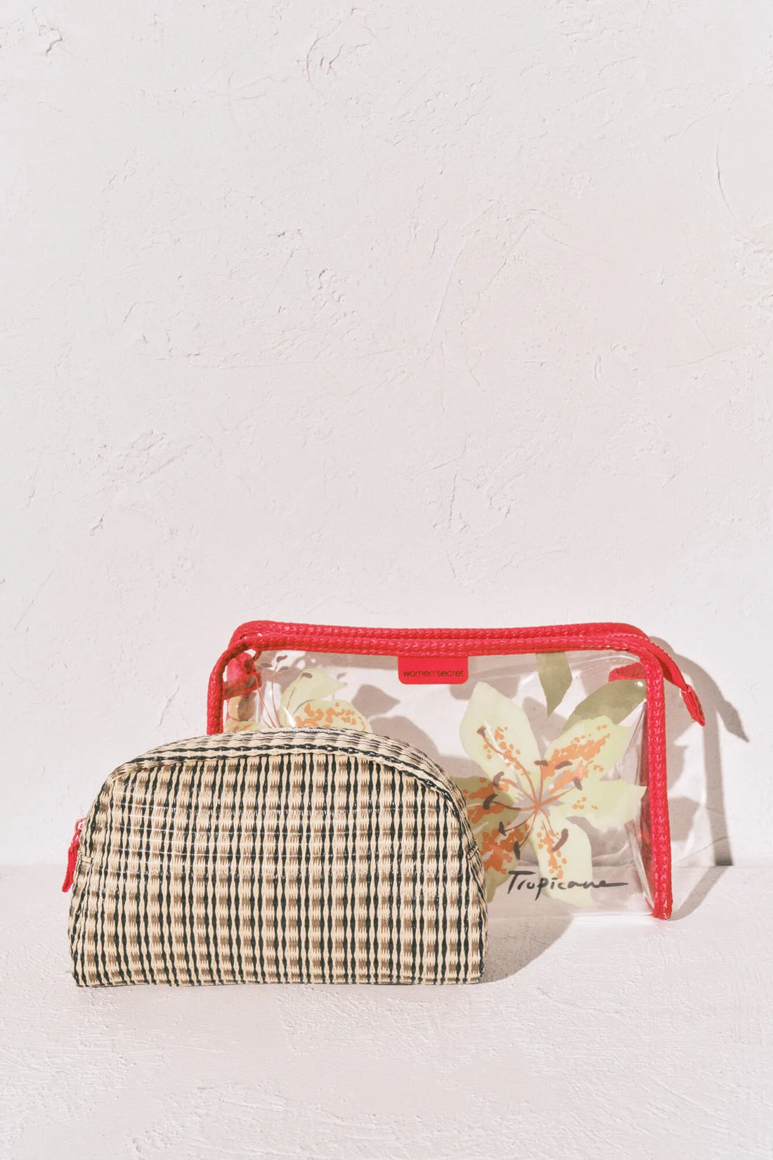 Women Secret Light Khaki Women Transparent And Raffia Vanity Case Pack SKU: 4843074_94 Image 01