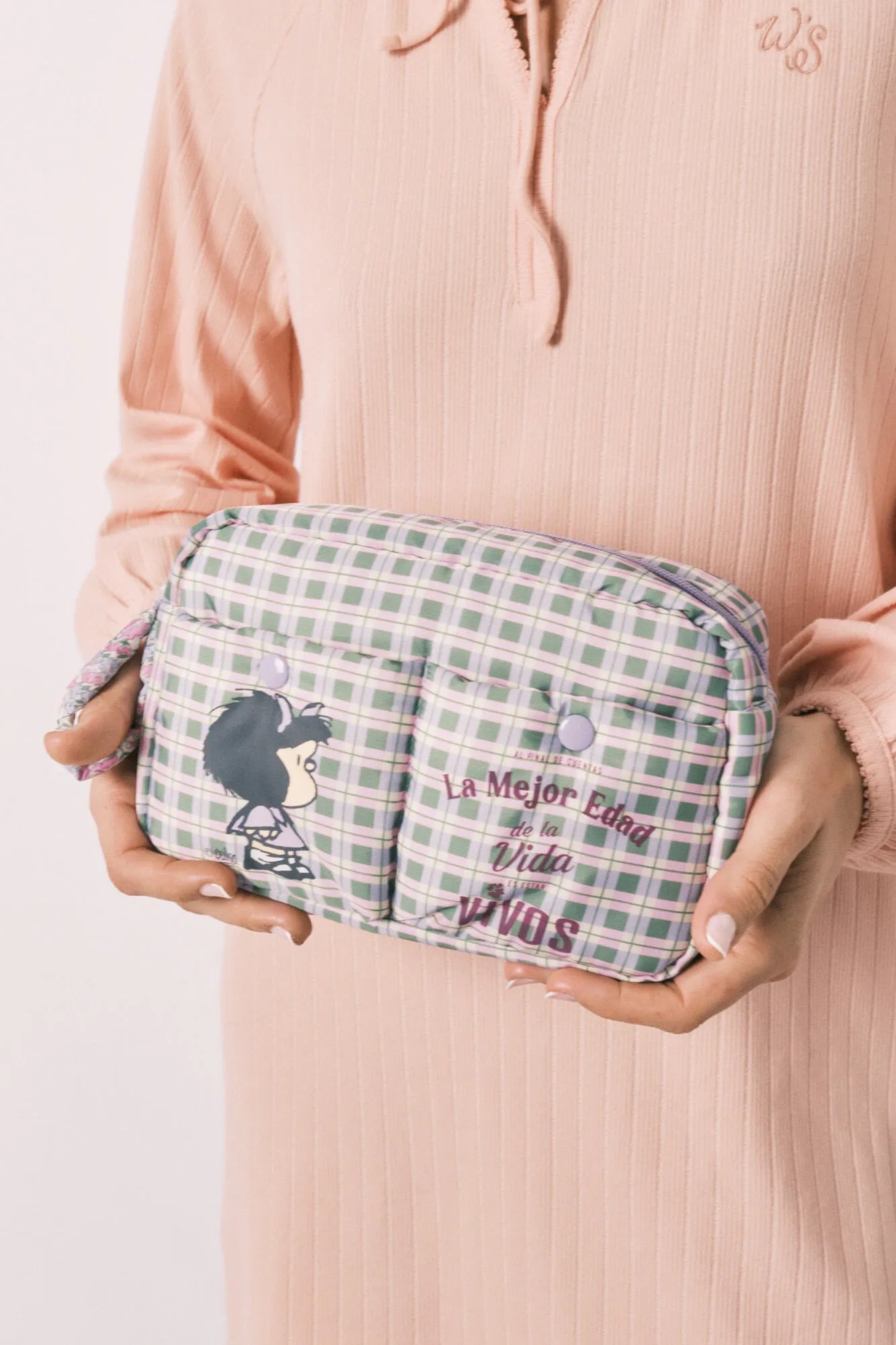 Women Secret Pink Women Mafalda Checked Medium Vanity Case SKU: 4843087_73 Image 03