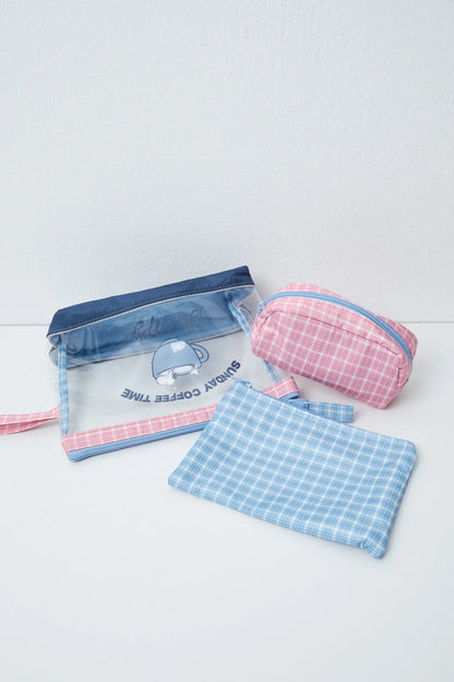 Women Secret Multicoloured Women Pack 3 Snoopy Plaid Vanity Cases SKU: 4844717_98 Image 04
