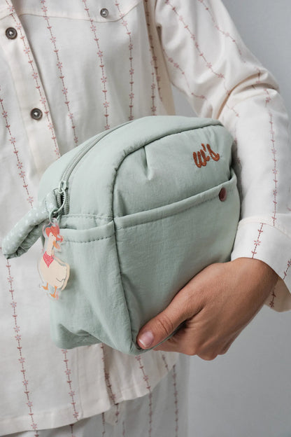 Women Secret Green Women Aqua Puffer Medium Vanity Case SKU: 4844743_23 Image 03