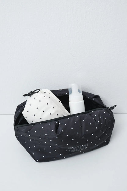 Women Secret Black Women Black Puffer Polka-Dots Large Vanity Case SKU: 4844747_01 Image 05