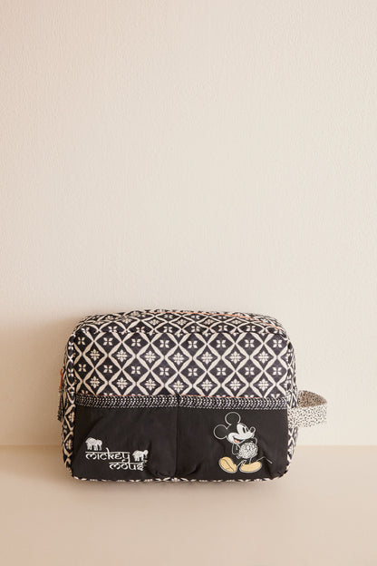 Medium Black Print Mickey Beauty Case_05