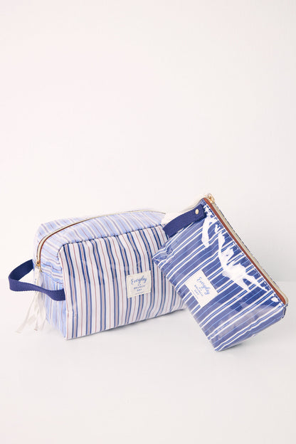 Large Striped Print Beauty Case_04