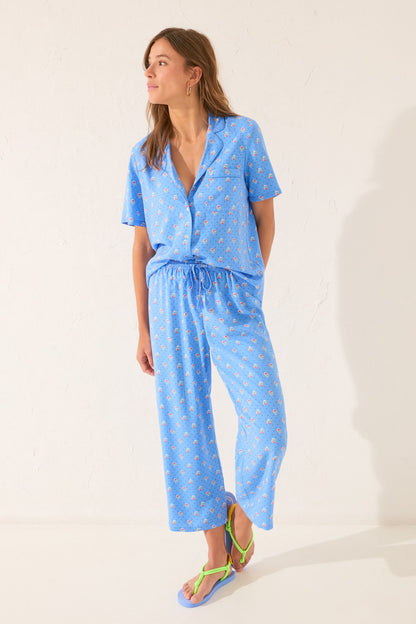 Women Secret_Blue Viscose Capri Classic Pyjamas_4852091_19_01