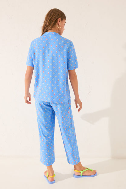 Women Secret_Blue Viscose Capri Classic Pyjamas_4852091_19_05