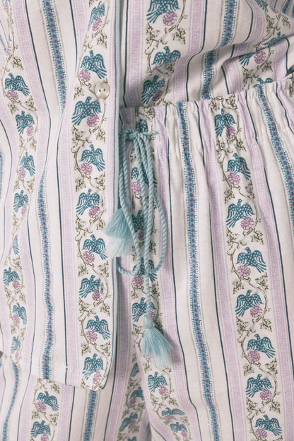 Women Secret_Ivory_100% Cotton Striped Capri Classic Pyjamas_4852097_96_04