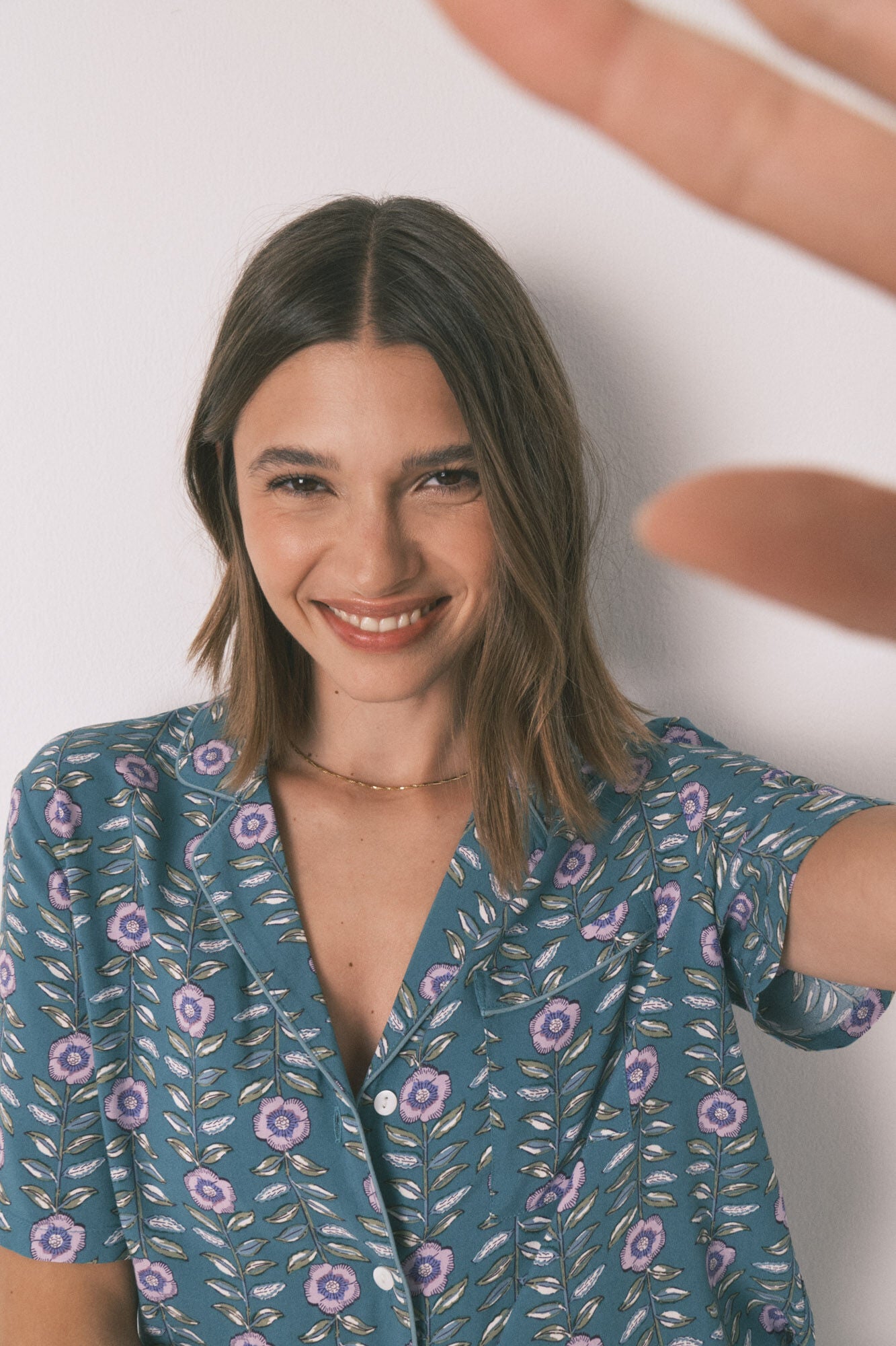 Women Secret_Green_Long Green Floral Classic Pyjamas_4852100_22_03