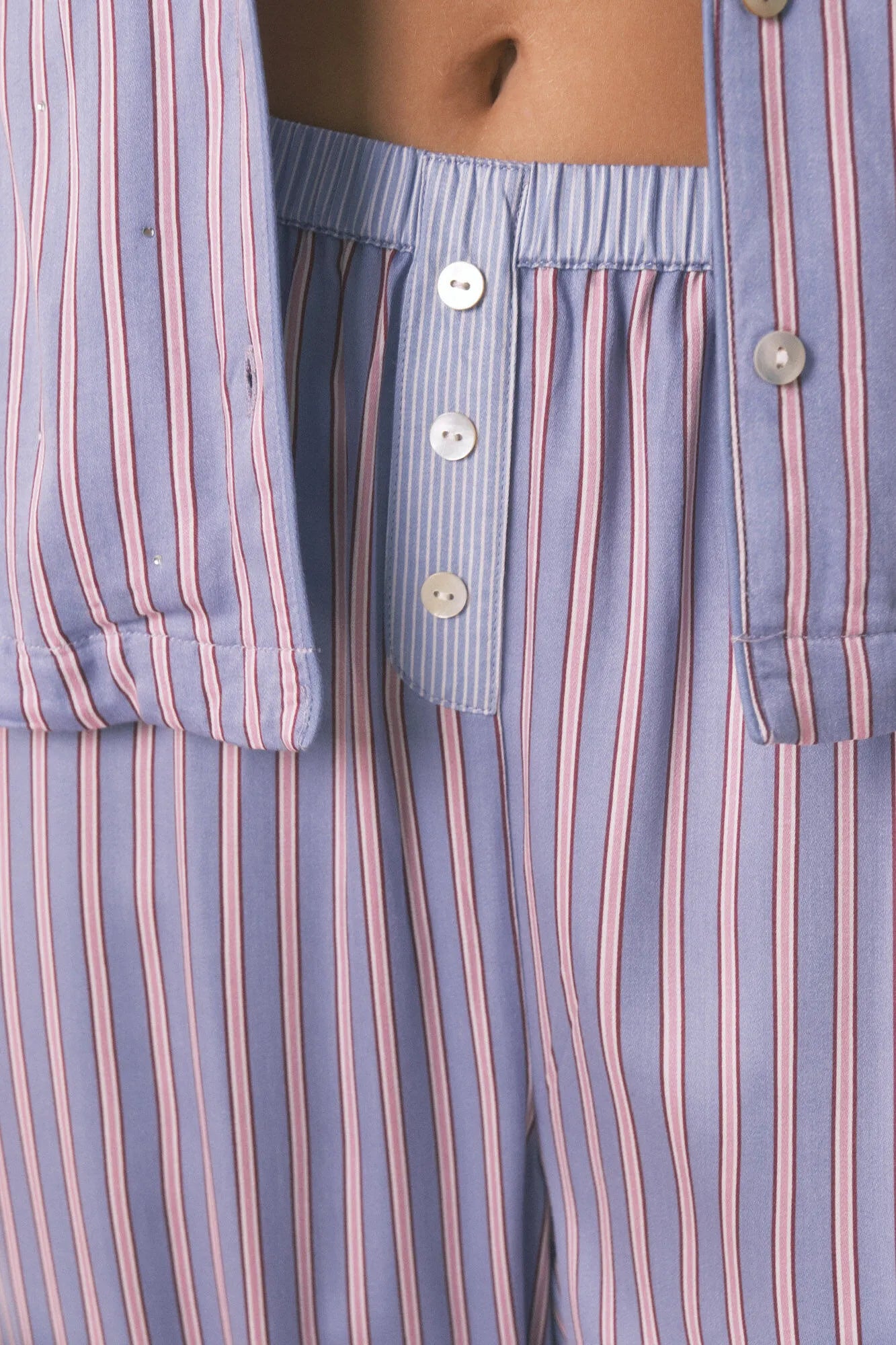 Women Secret_Red_Long Satin Striped Print Classic Pyjamas_4852103_64_03