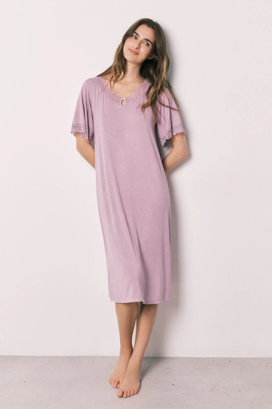 Women Secret Pink Women Pink Viscose Soft Touch Long Nightgown SKU: 4853723_73 Image 02
