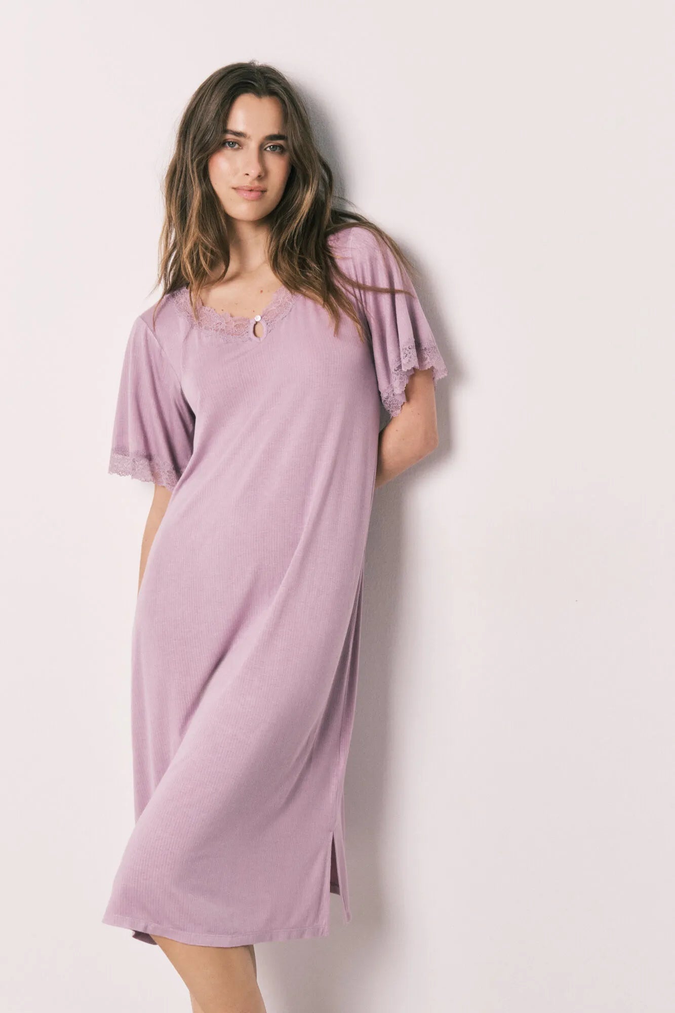 Women Secret Pink Women Pink Viscose Soft Touch Long Nightgown SKU: 4853723_73 Image 03