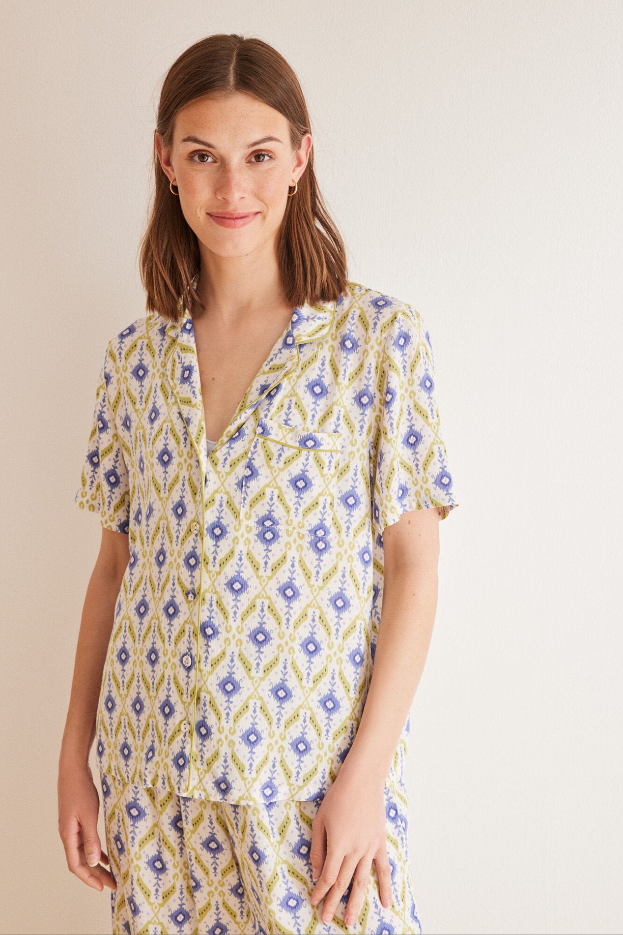 Geometric Ikat T-Shirt Pajamas_01