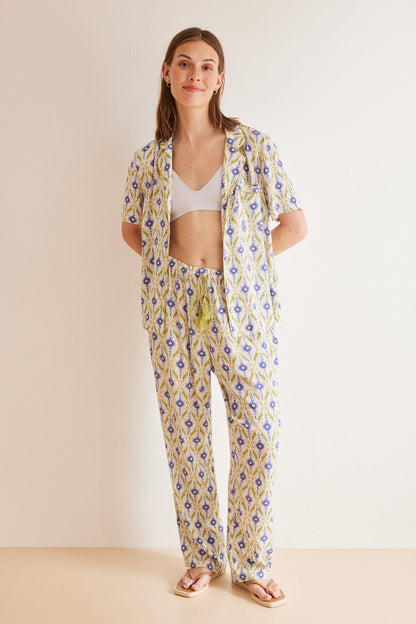 Geometric Ikat T-Shirt Pajamas_02