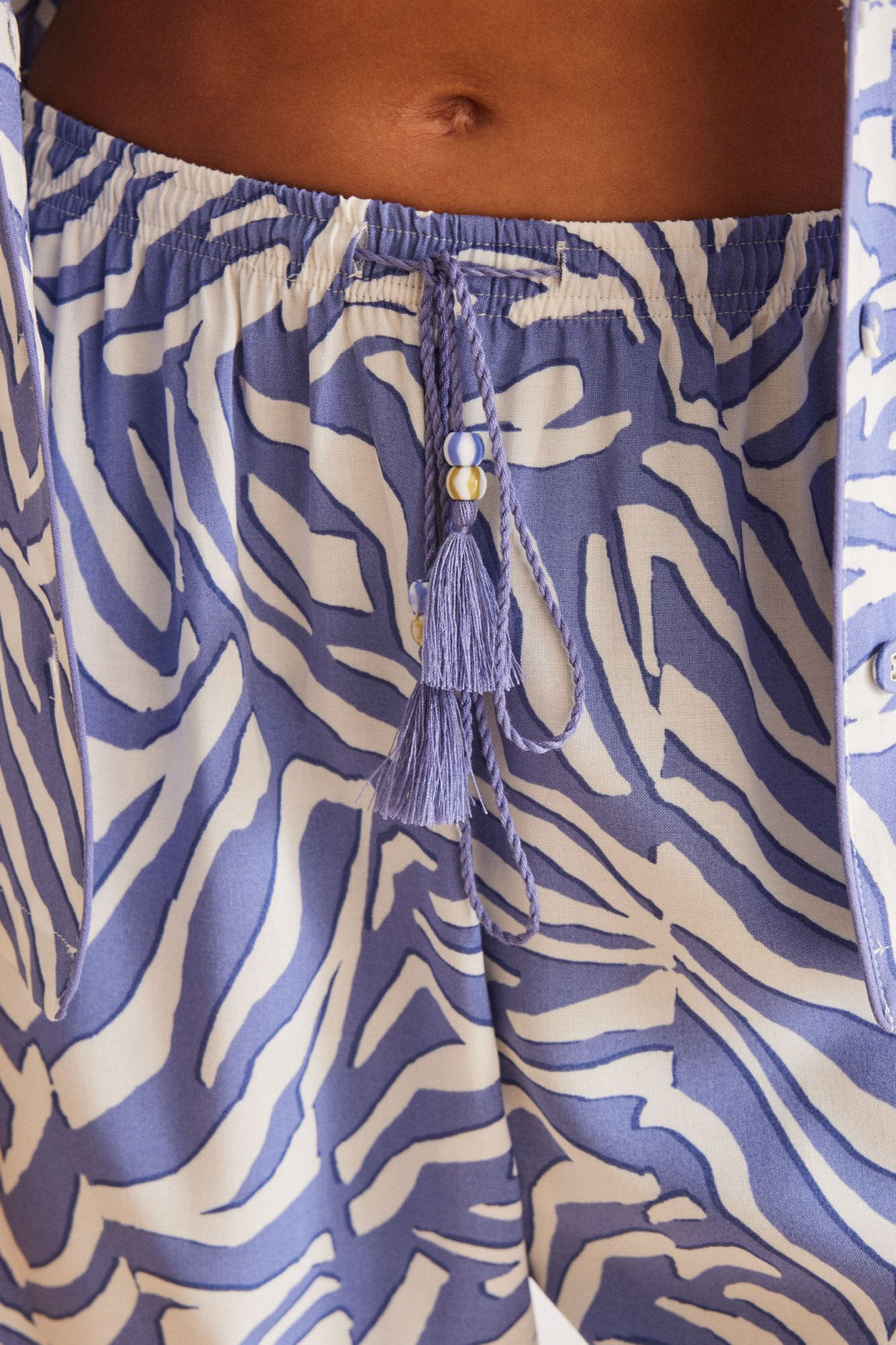 T-Shirt Pajamas Capri Blue Zebra_02