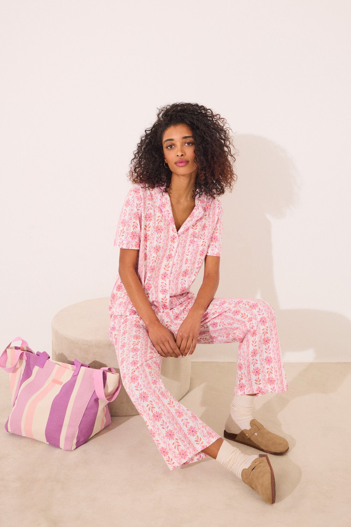 Women Secret_Capri Classic Pyjamas 100% Cotton Flowers_4859407_73_01