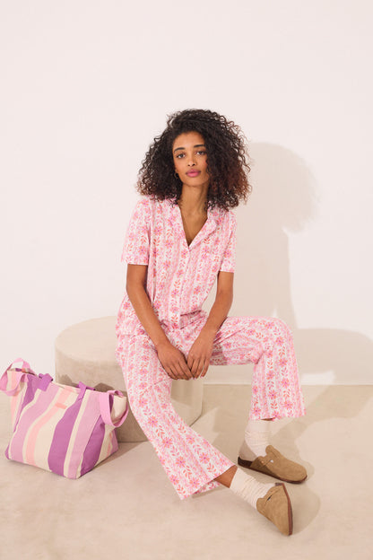 Women Secret_Capri Classic Pyjamas 100% Cotton Flowers_4859407_73_01