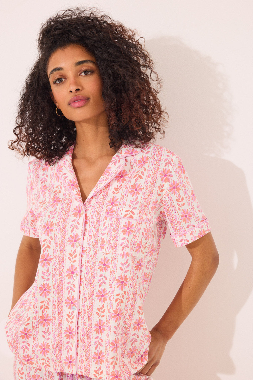 Women Secret_Capri Classic Pyjamas 100% Cotton Flowers_4859407_73_02