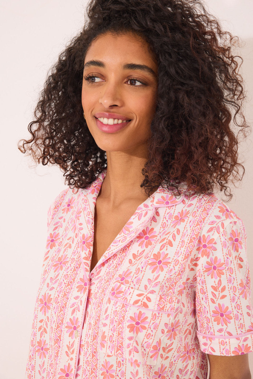 Women Secret_Capri Classic Pyjamas 100% Cotton Flowers_4859407_73_03