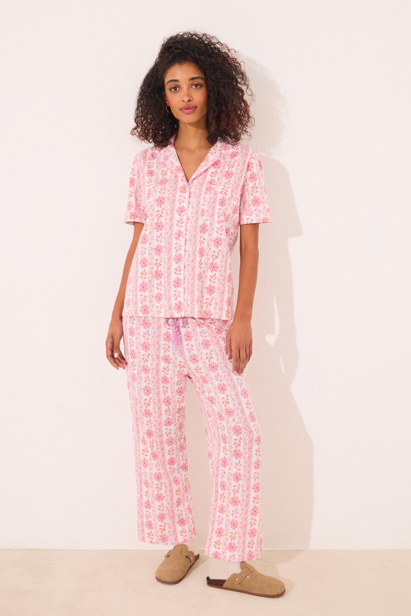 Women Secret_Capri Classic Pyjamas 100% Cotton Flowers_4859407_73_06