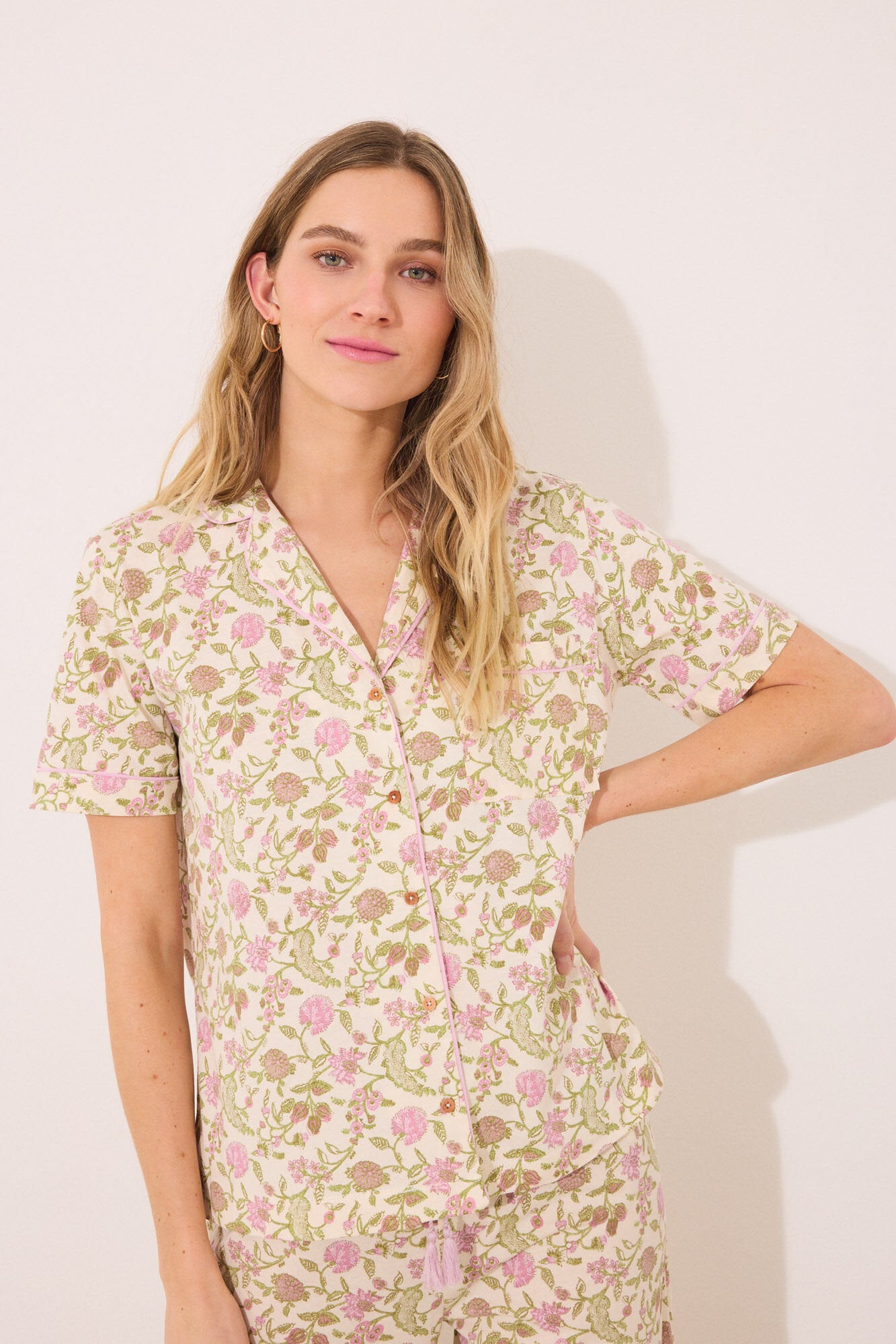 Women Secret_100% Cotton Classic Pyjamas with Flower Print_4859409_98_03