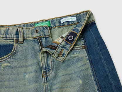 Benetton Blue Boys Two-Tone Denim Bermuda Shorts SKU: 488PC904U_901 Image 03