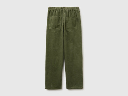 Benetton Military Green Boys Corduroy Trousers SKU: 48TWCF062_07N Image 02