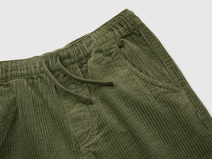 Benetton Military Green Boys Corduroy Trousers SKU: 48TWCF062_07N Image 03