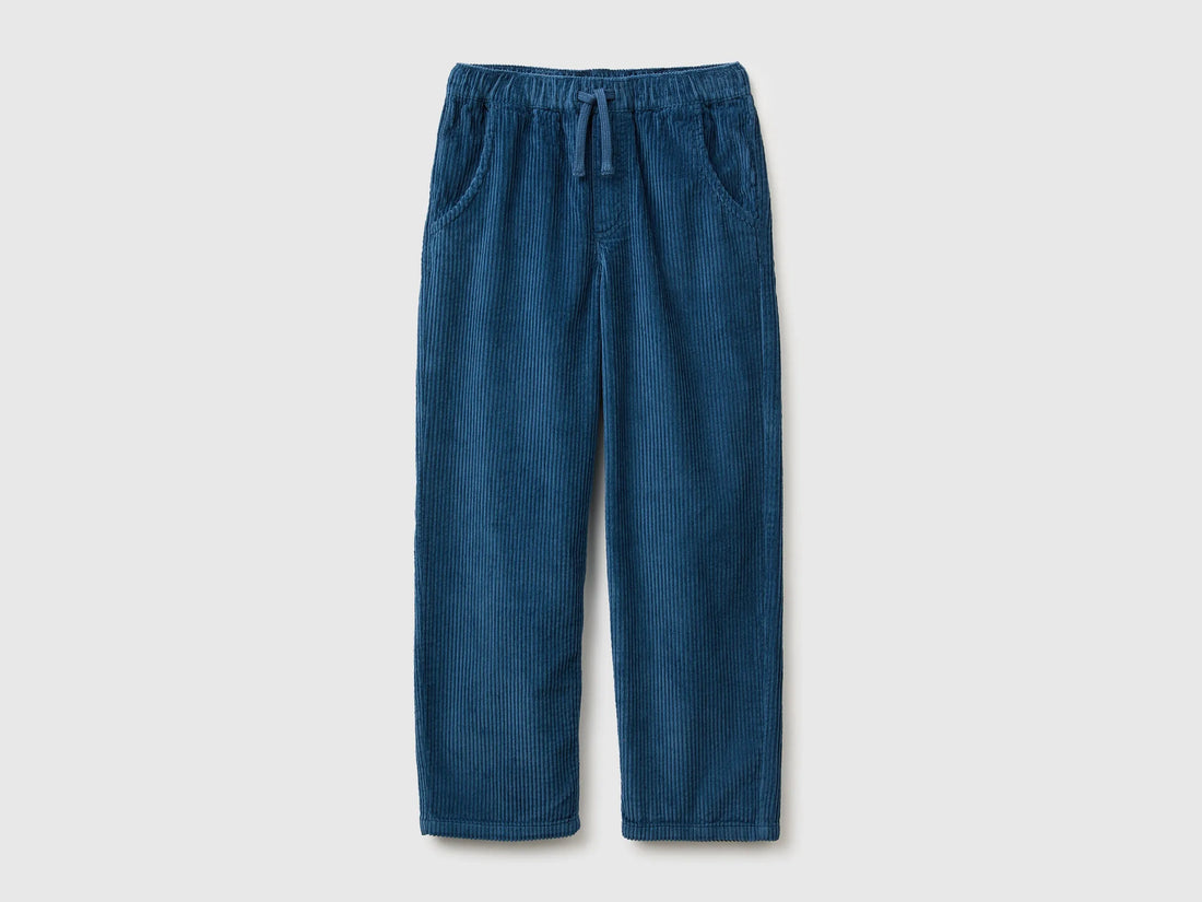 Benetton Dark Blue Boys Corduroy Trousers SKU: 48TWCF062_37T Image 01