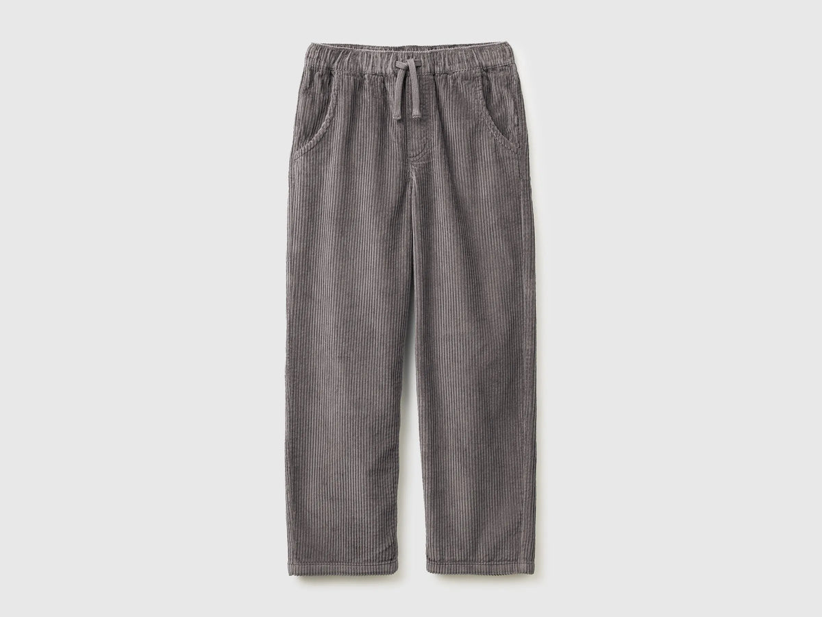 Benetton Gray Boys Corduroy Trousers SKU: 48TWCF062_39R Image 01