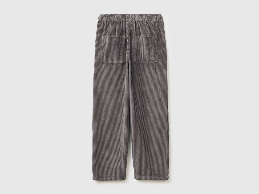 Benetton Gray Boys Corduroy Trousers SKU: 48TWCF062_39R Image 02
