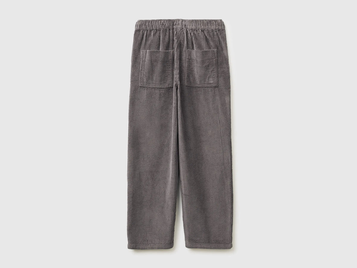 Benetton Gray Boys Corduroy Trousers SKU: 48TWCF062_39R Image 02