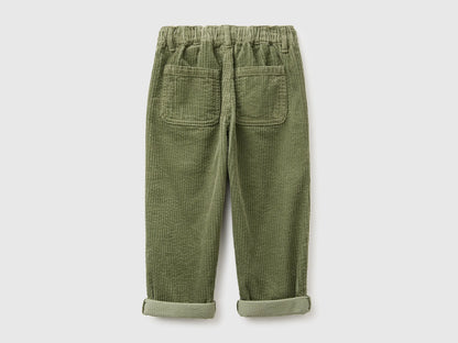 Benetton Military Green Boys Corduroy Trousers SKU: 48TWGF03B_07N Image 02
