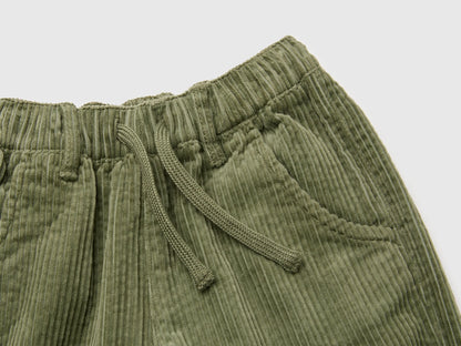 Benetton Military Green Boys Corduroy Trousers SKU: 48TWGF03B_07N Image 03