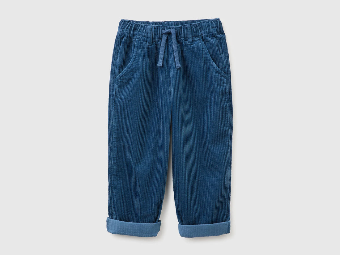 Benetton Dark Blue Boys Corduroy Trousers SKU: 48TWGF03B_37T Image 01