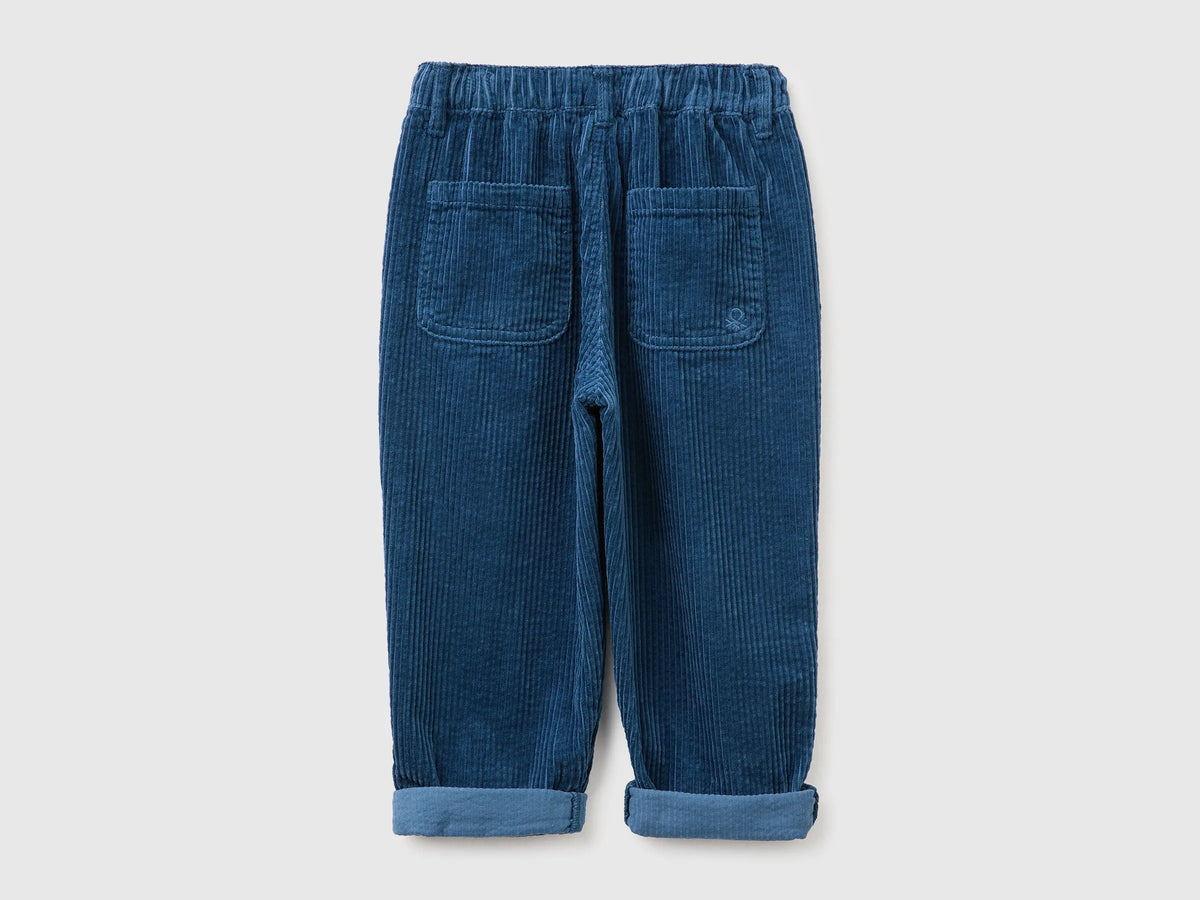 Benetton Dark Blue Boys Corduroy Trousers SKU: 48TWGF03B_37T Image 02
