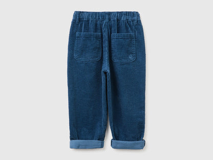 Benetton Dark Blue Boys Corduroy Trousers SKU: 48TWGF03B_37T Image 02