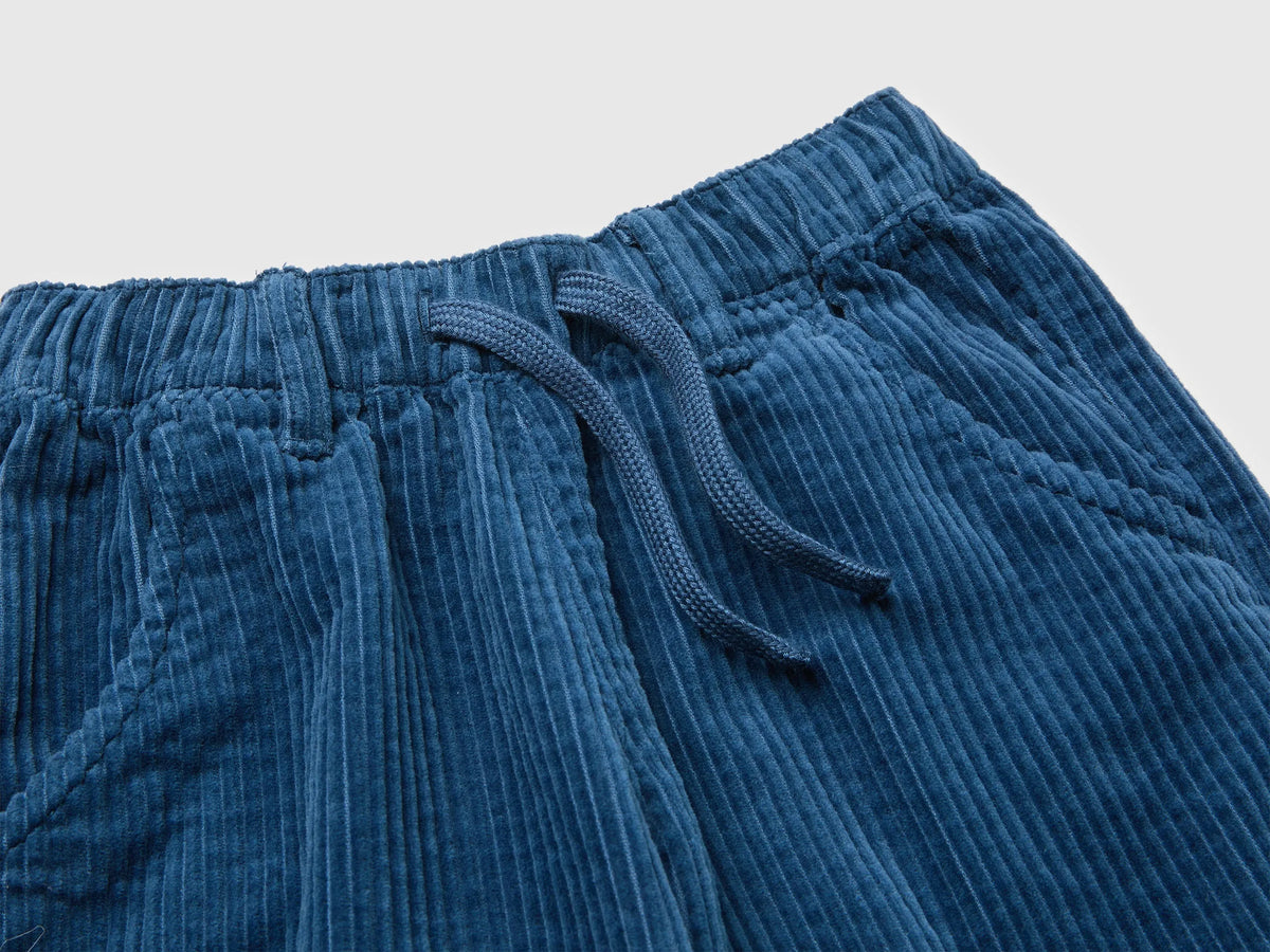 Benetton Dark Blue Boys Corduroy Trousers SKU: 48TWGF03B_37T Image 03