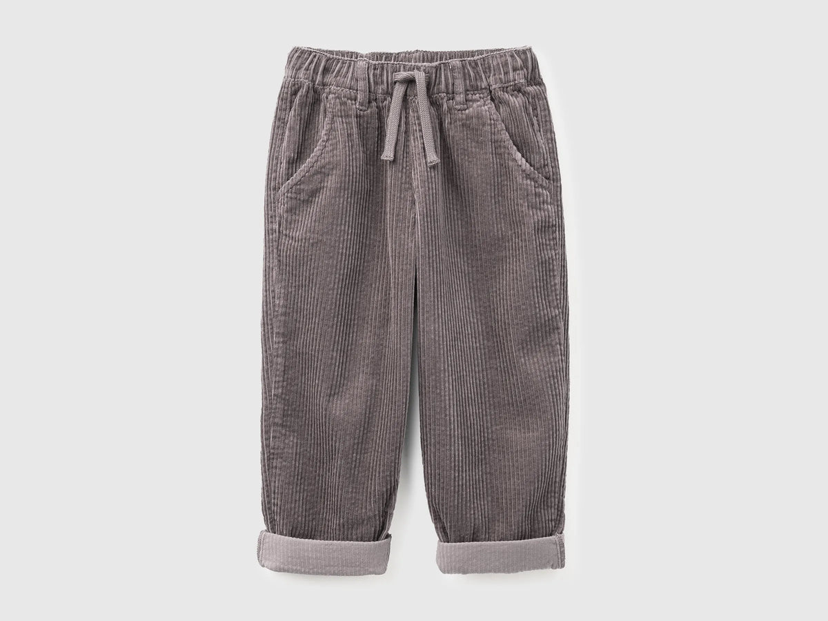 Benetton Gray Boys Corduroy Trousers SKU: 48TWGF03B_39R Image 01