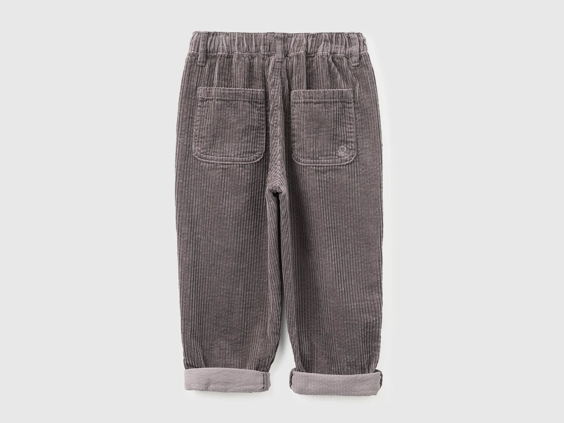 Benetton Gray Boys Corduroy Trousers SKU: 48TWGF03B_39R Image 02