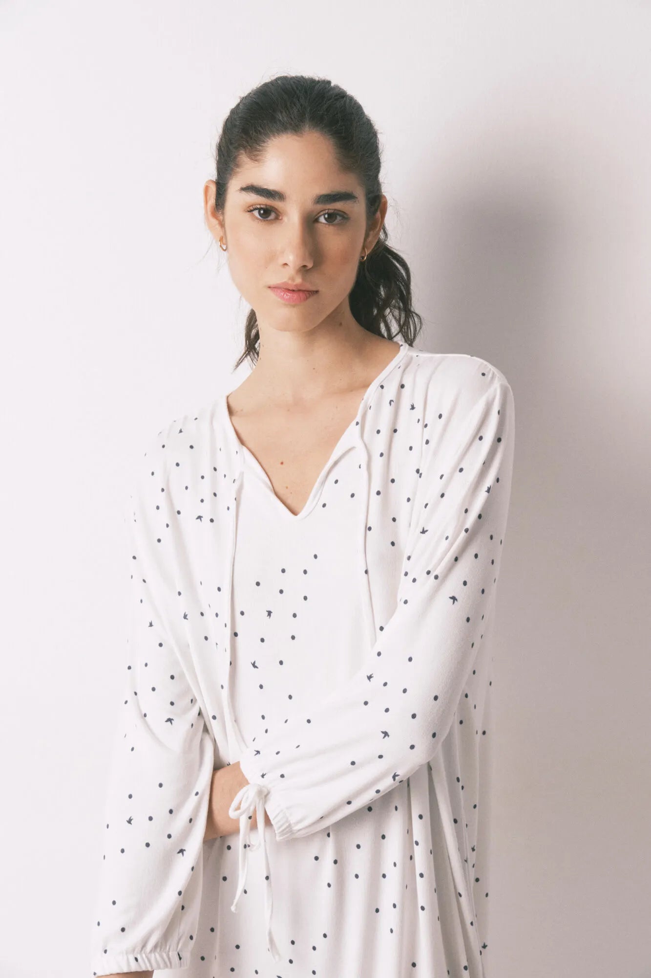 Women Secret_White Print_White Bird Print Midi Nightgown_4923660_97_02